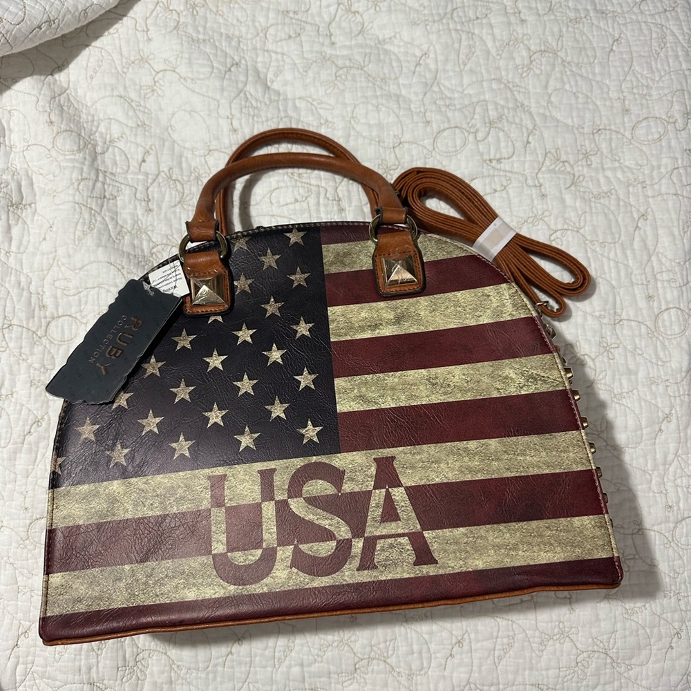 3 USA American Flag Print Purse Bags YES YOU WILL GET 3 of these purses!
